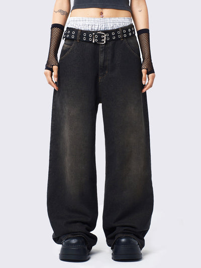 Echo Black Overdye Baggy Jeans